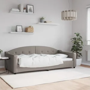 Sofá-cama 90x200 cm tecido cinzento-acastanhado para Bebés