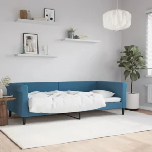 Sofá-cama 90x200 cm veludo azul para Quarto Principal