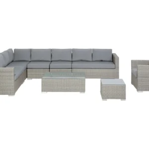 Punho Amovível Lounge Set XXL PE Rattan Grey De dois lados