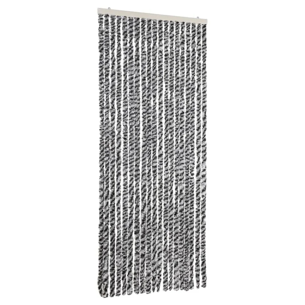 Cortina anti-insetos 56x185 cm chenille cinzento/preto/branco
