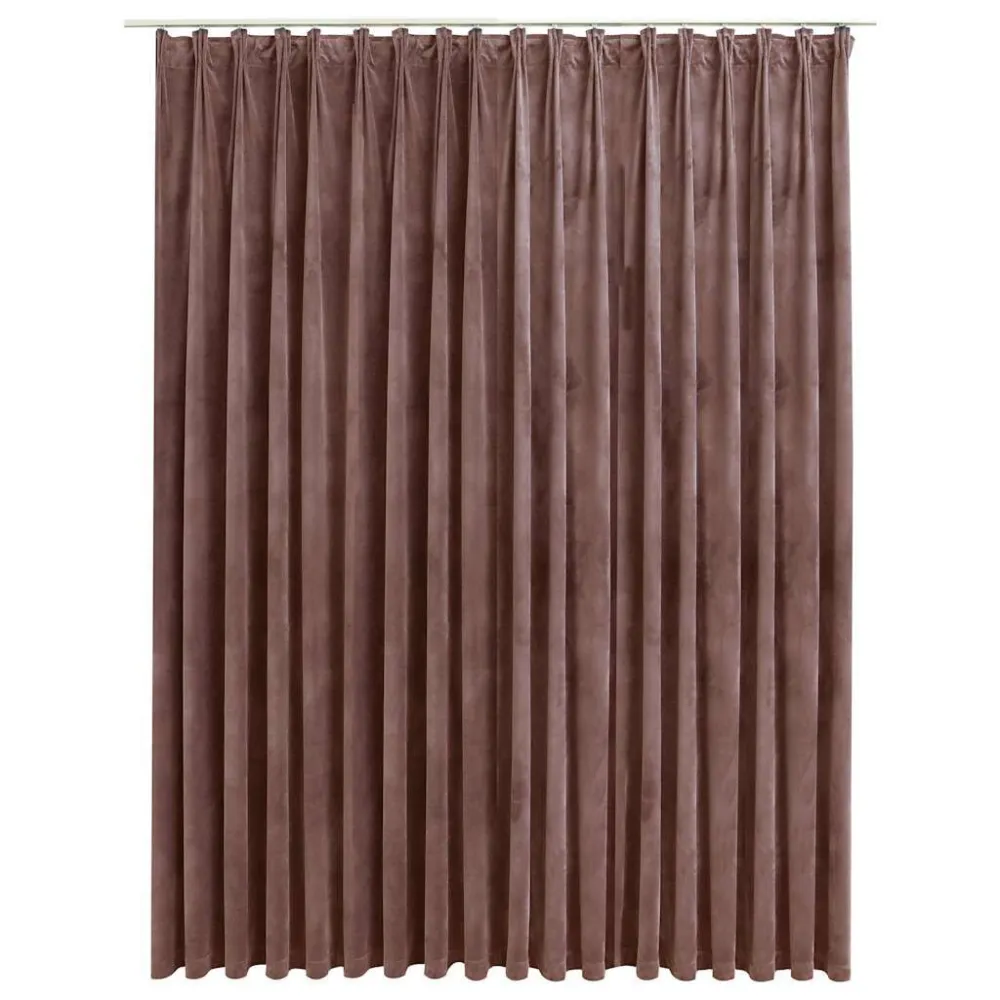 Cortina blackout com ganchos 290x245 cm veludo rosa antigo