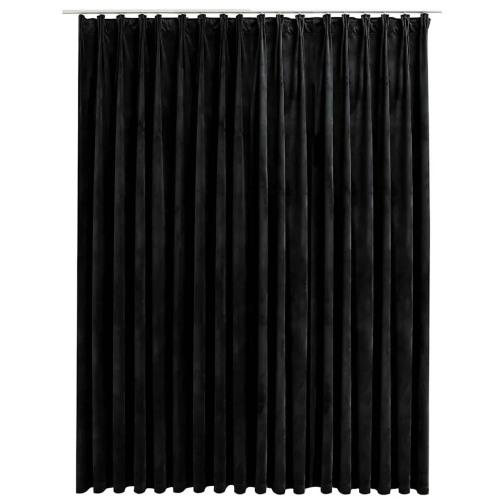 Cortina blackout com ganchos 290x245 cm veludo preto