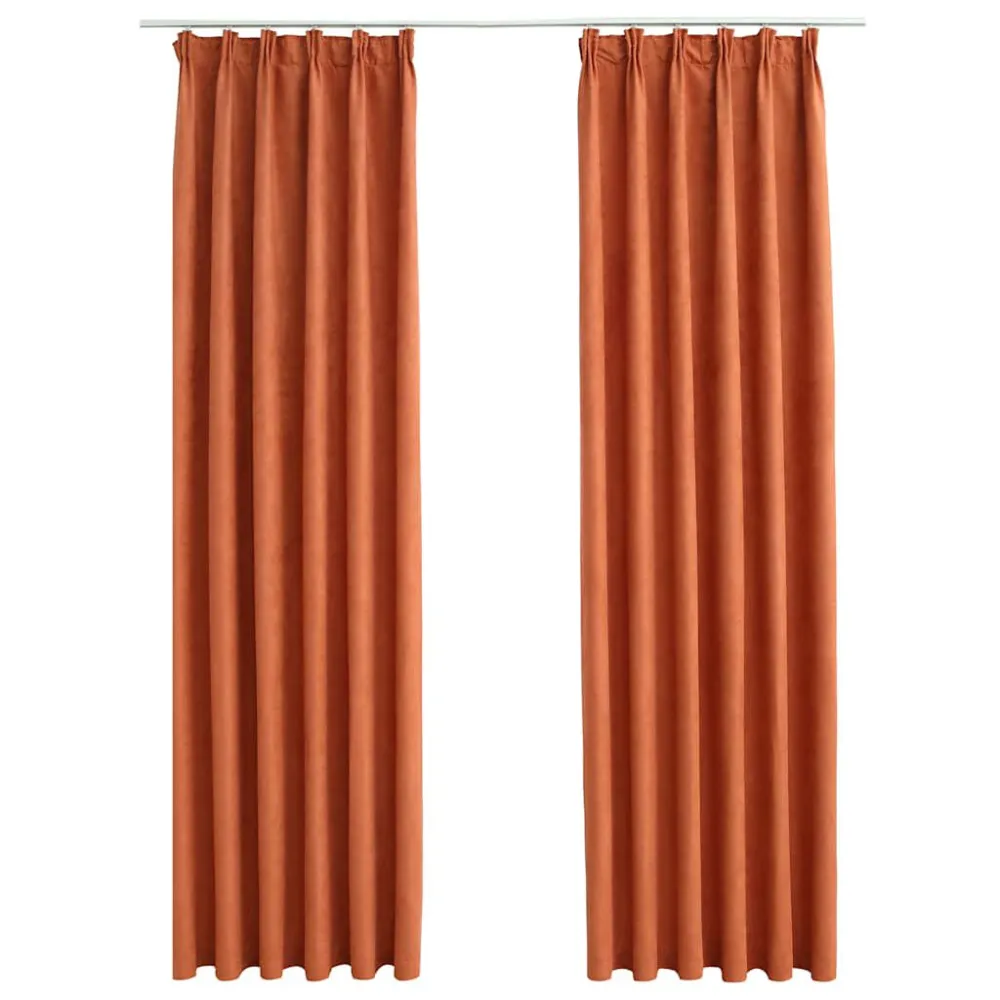 Cortinas blackout com ganchos 2 pcs 140x175 cm ferrugem