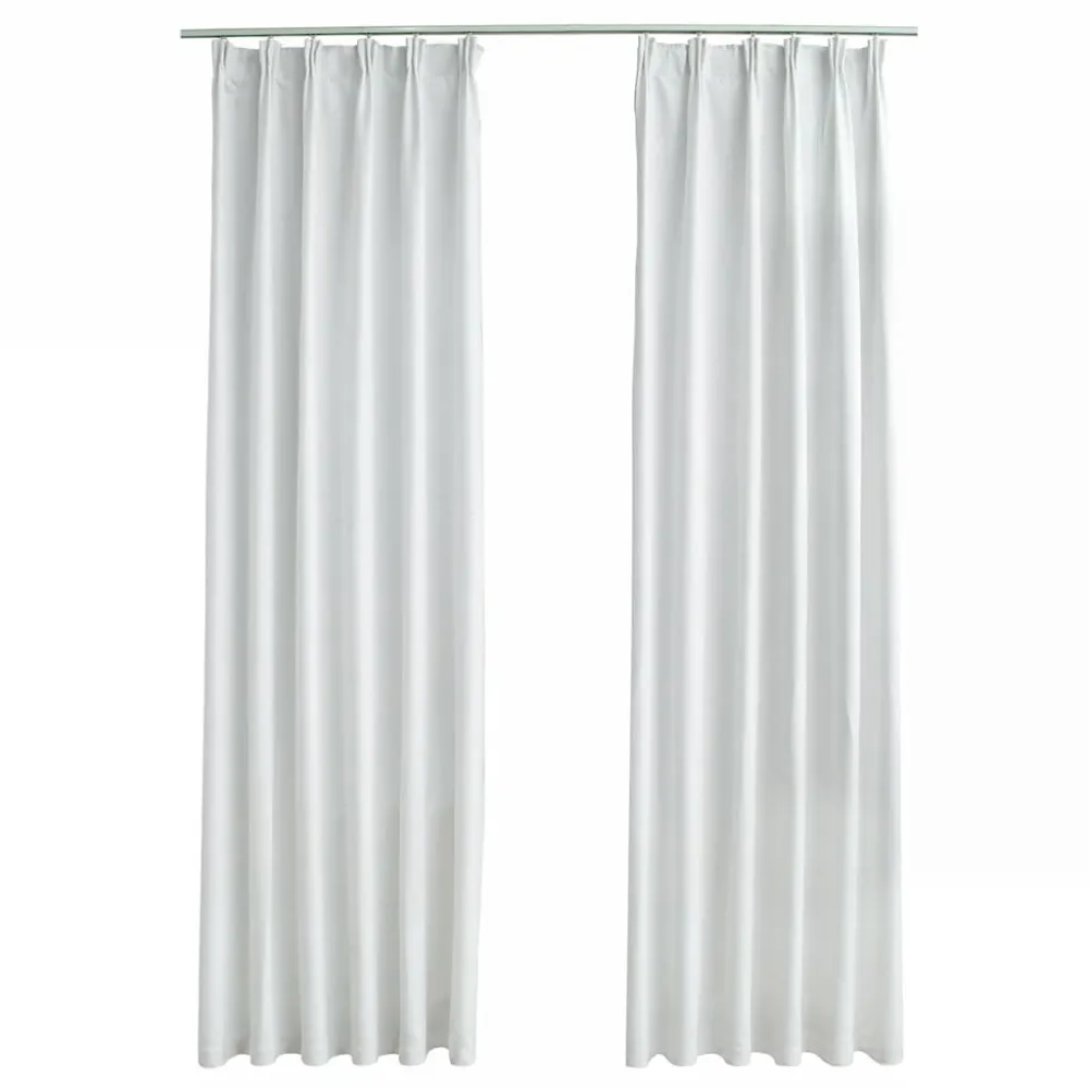 Cortinas blackout com ganchos 2 pcs 140x175 cm branco imundo