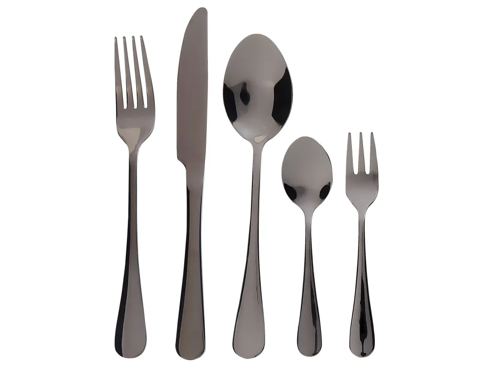 Conjunto de 30 talheres FUSILLI Preto - Conjunto Completo