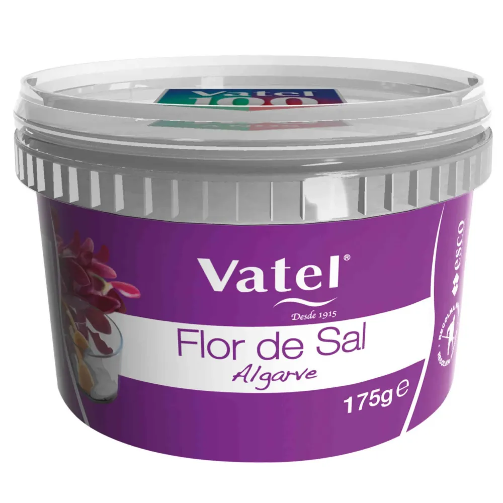 Sal flor de Sal Algarve Vatel 175g Fácil Aplicação