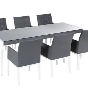 6 Seater Metálico Garden Dining Set Grey BACOLI