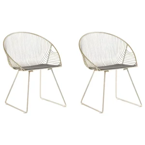 Set 2 Metal Accent Chairs Âmbar AURORA