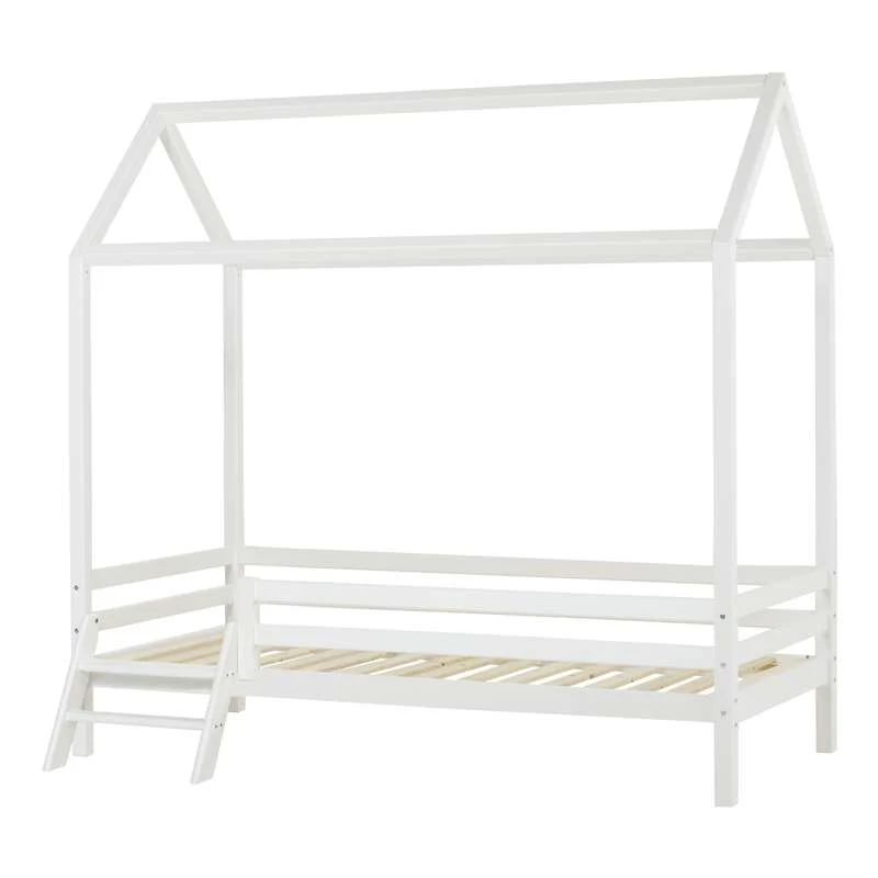 Coleção Infantil Hoppekids ECO Dream - Cama Husseng com Escada - 90x200 cm. - Branco