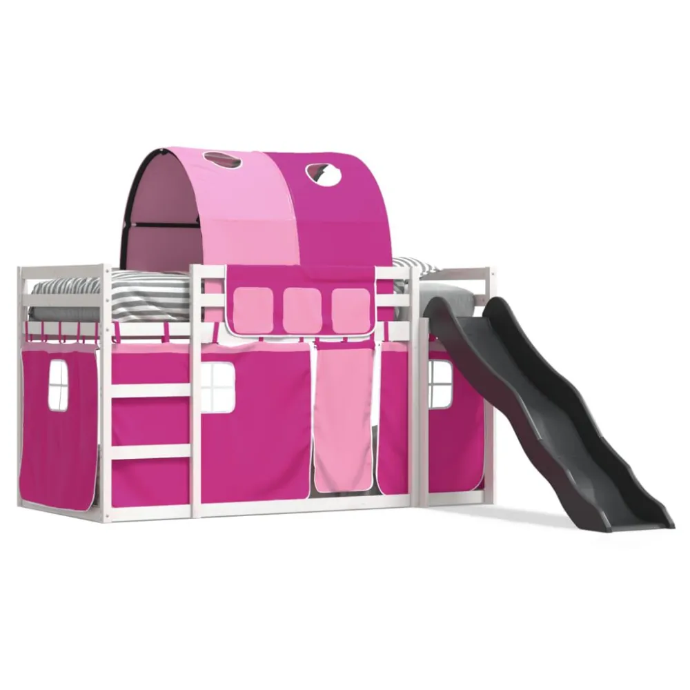 Almofada de Corpo Beliche com escorrega e cortinas 90x190 cm rosa