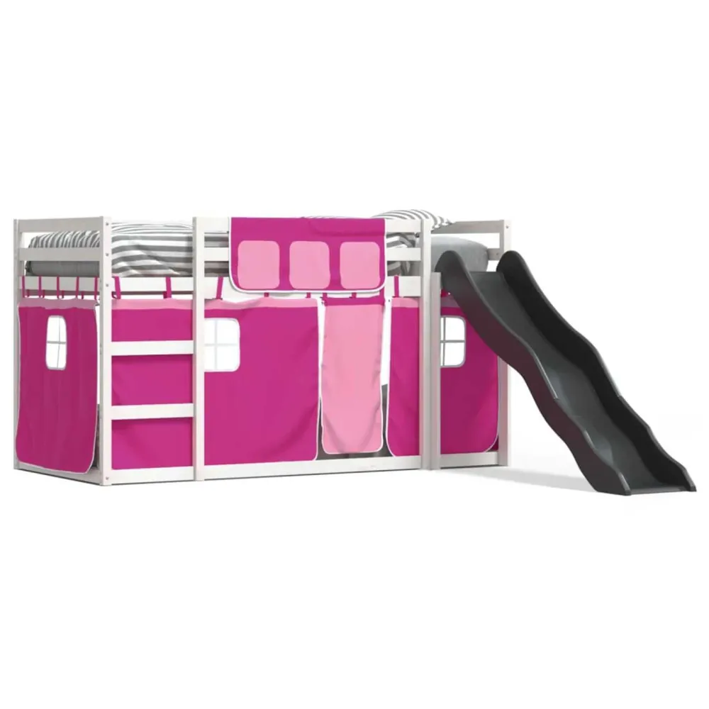 Almofada de Corpo Beliche com escorrega e cortinas 80x200 cm rosa