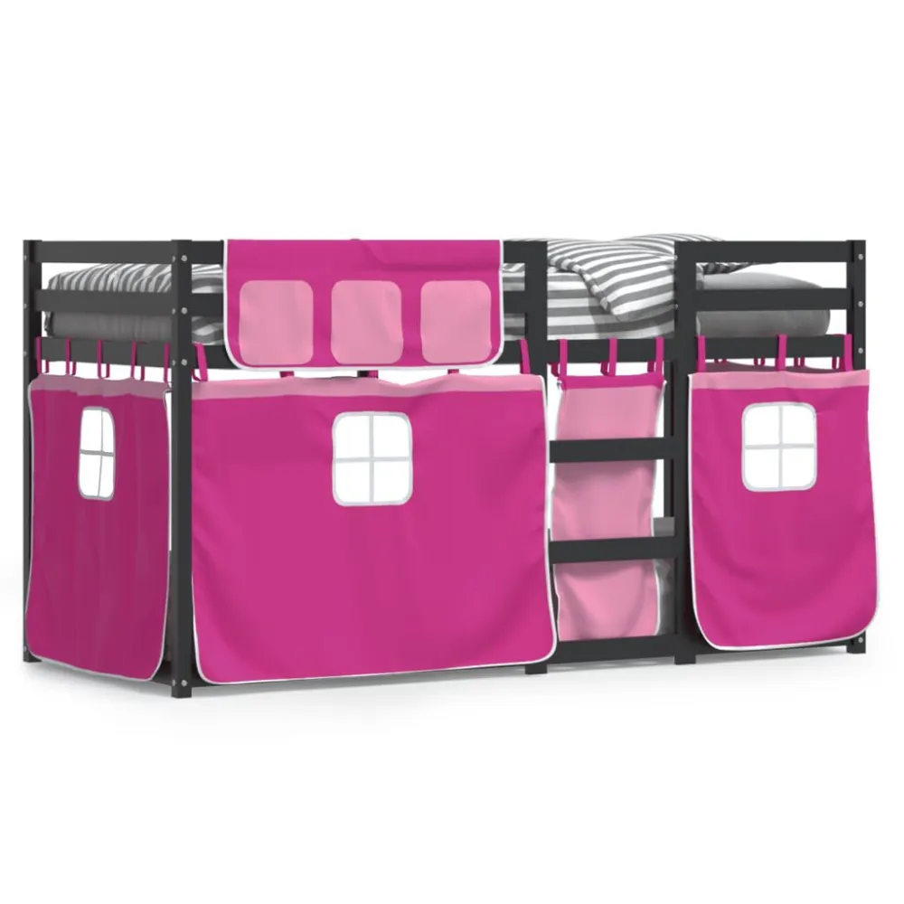 Beliche com cortinas 90x200 cm madeira de pinho maciç rosa para Viagem