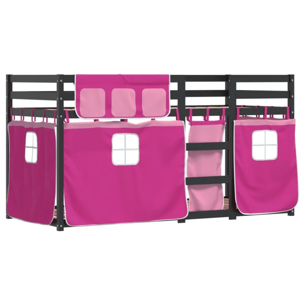 Beliche com cortinas 90x200 cm madeira de pinho maciç rosa para Viagem