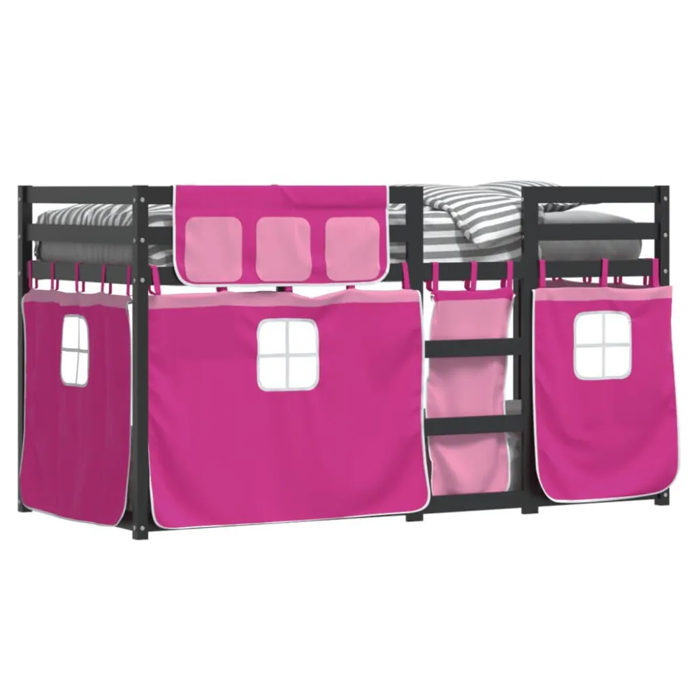 Beliche com cortinas 90x200 cm madeira de pinho maciç rosa para Viagem
