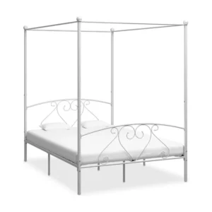 Estrutura de cama dossel 160x200 cm metálico branco