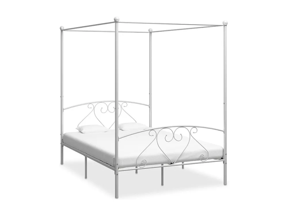 Estrutura de cama dossel 160x200 cm metálico branco