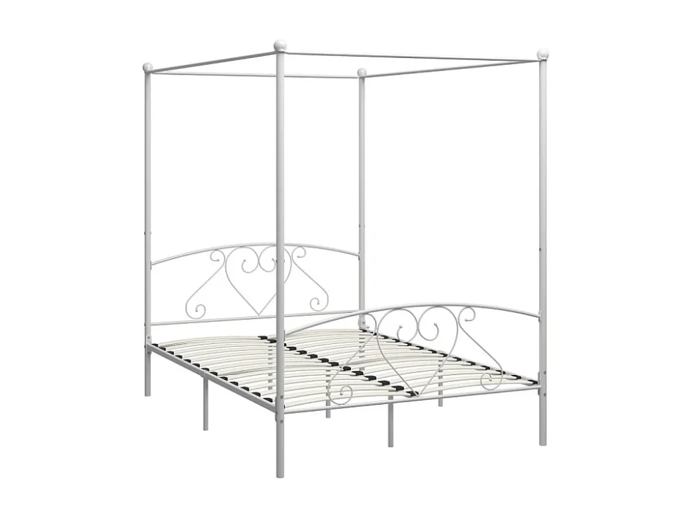 Estrutura de cama dossel 160x200 cm metálico branco