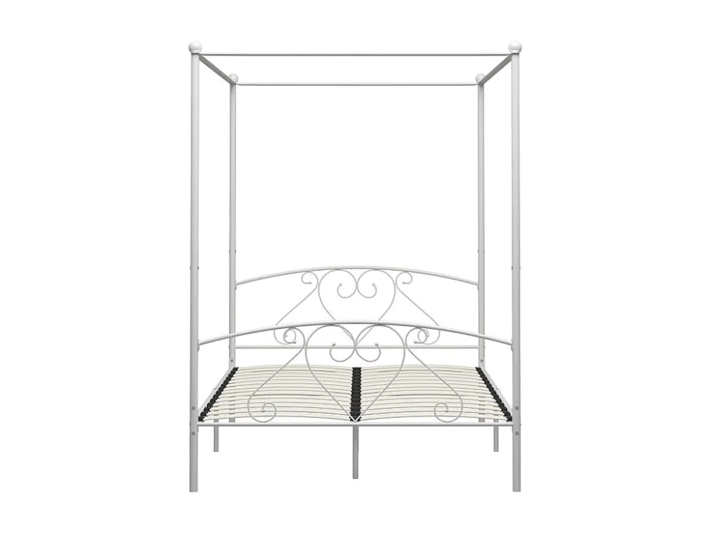 Estrutura de cama dossel 160x200 cm metálico branco