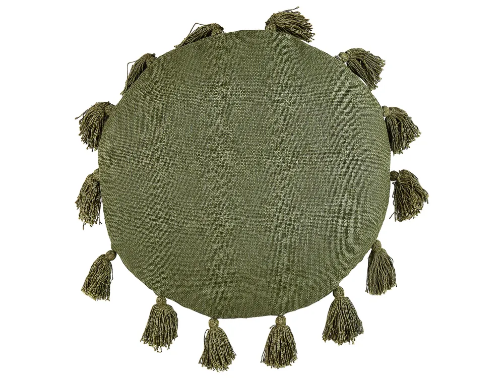 Set 2 Algodão puro Cushions Tassels ⌀ 45 cm Green MADIA