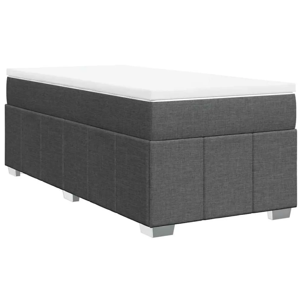 Cama com molasemcolchão 100x200 cm tecido cinza-escuro para Uso Adulto