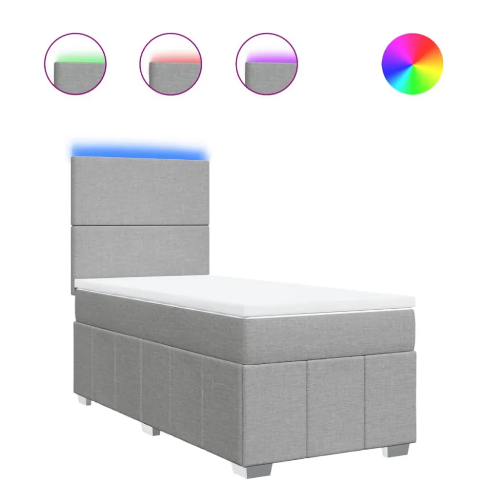 Cama com molasemcolchão 100x200 cm tecido cinzento-claro para Uso Adulto