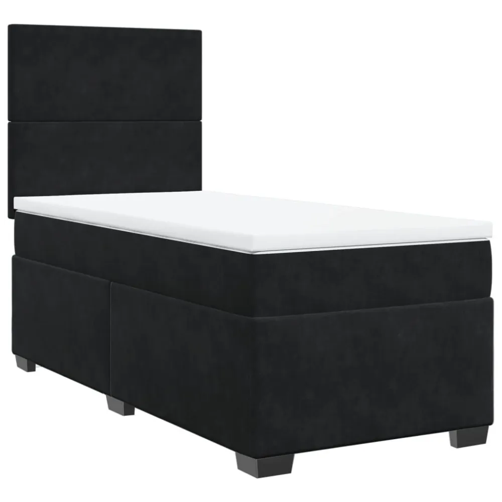 Cama com molasemcolchão 100x200 cm veludo preto compatible Capa de Edredão