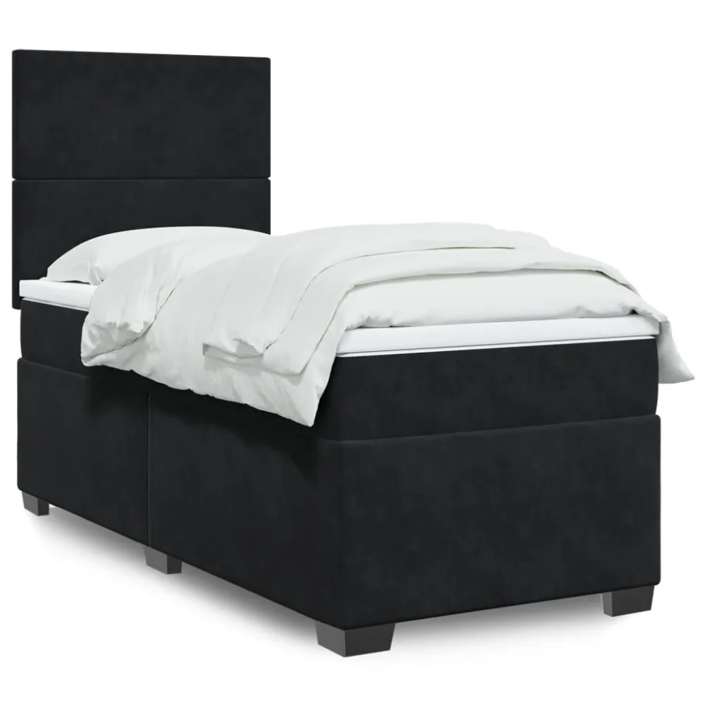 Cama com molasemcolchão 100x200 cm veludo preto compatible Capa de Edredão