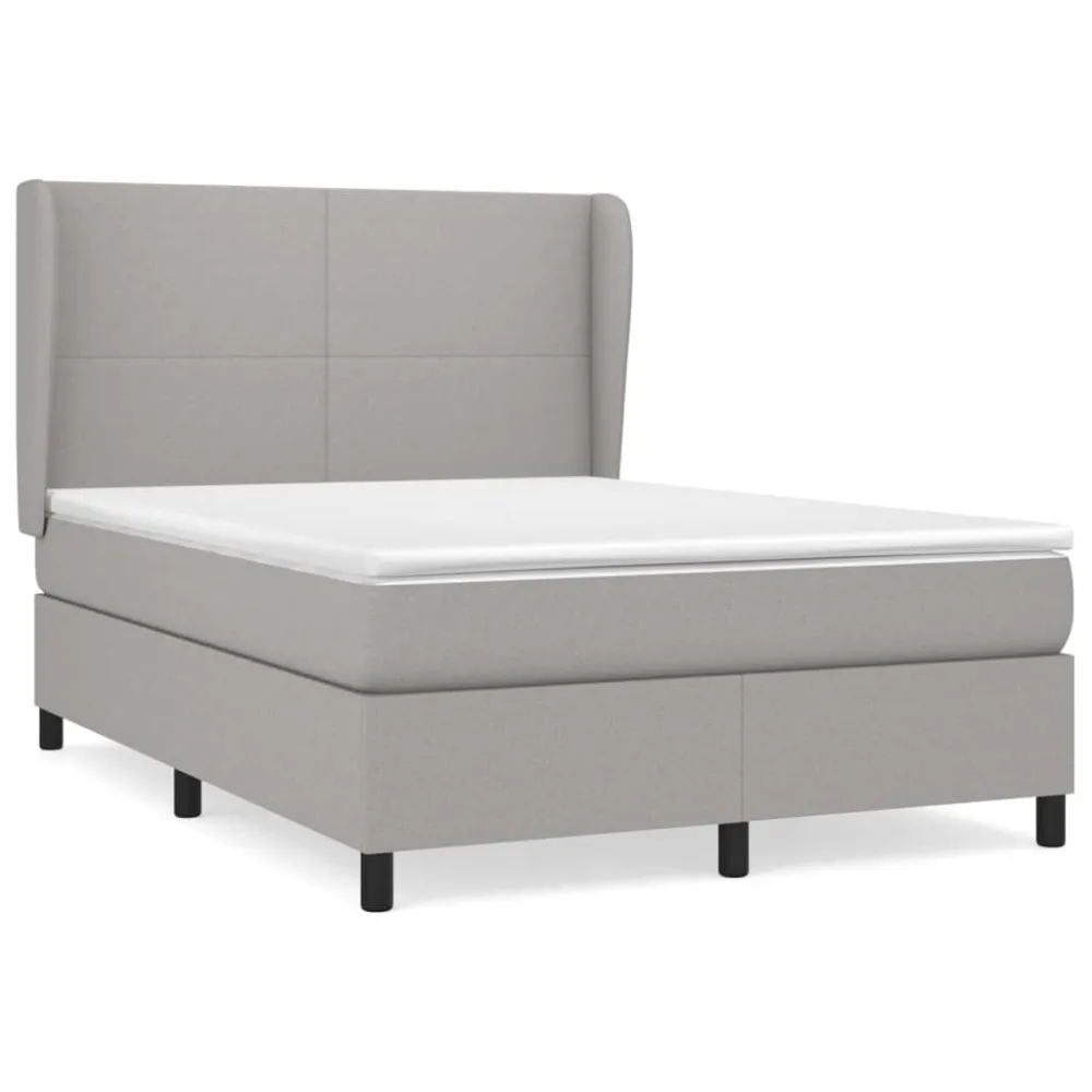Cama com molasemcolchão 140x200 cm tecido cinzento-claro com Isolamento Térmico