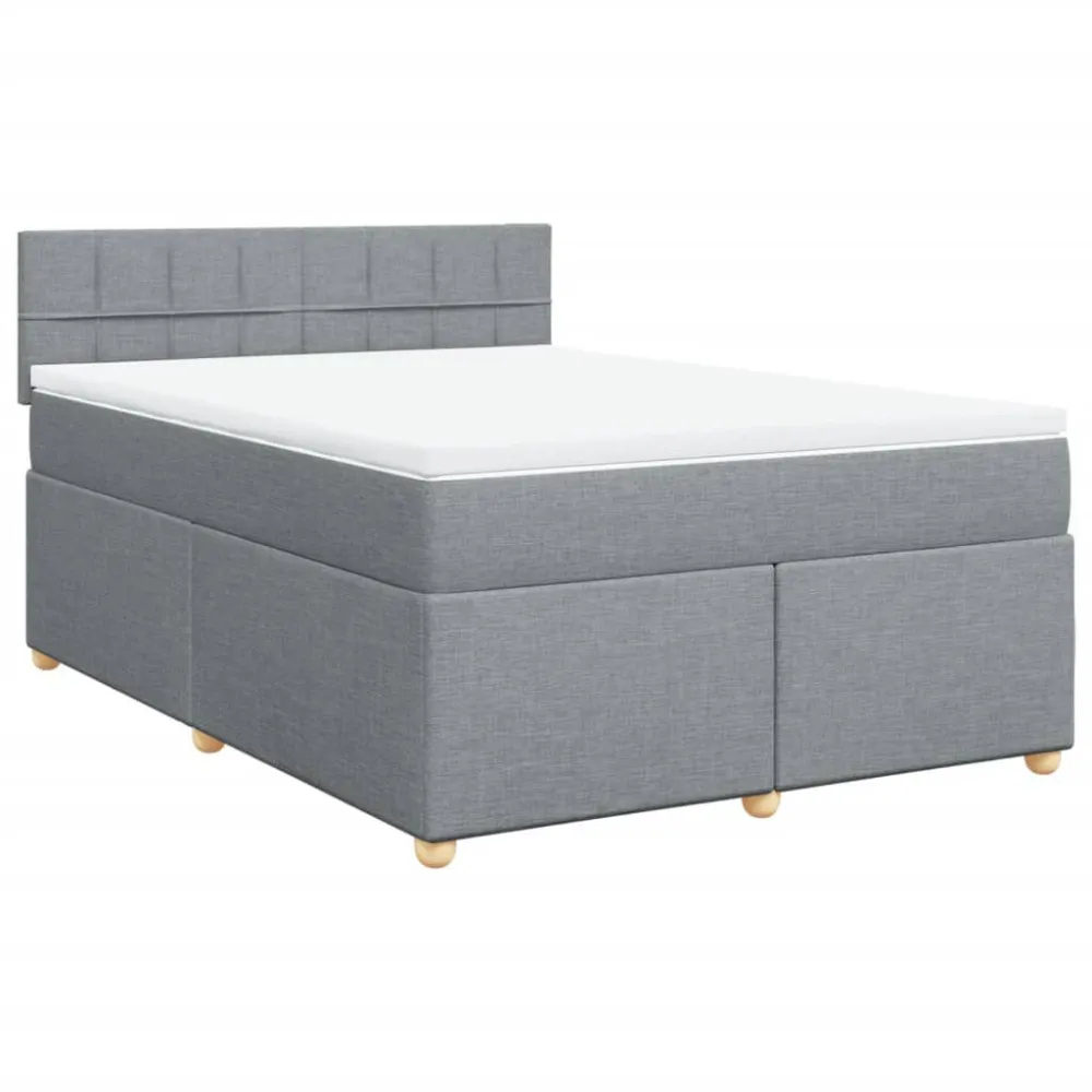 Cama com molasemcolchão 140x200 cm tecido cinzento-claro com Capa Inclusa
