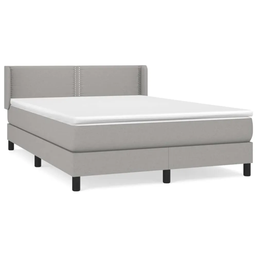 Cama com molasemcolchão 140x200 cm tecido cinzento-claro from Portugal