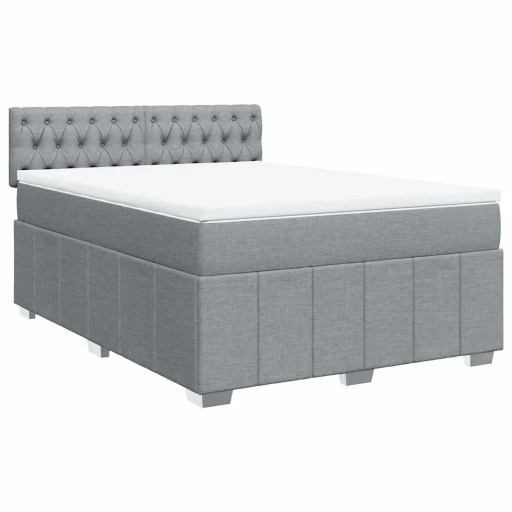 Cama com molasemcolchão 160x200 cm tecido cinzento-claro com Isolamento Térmico
