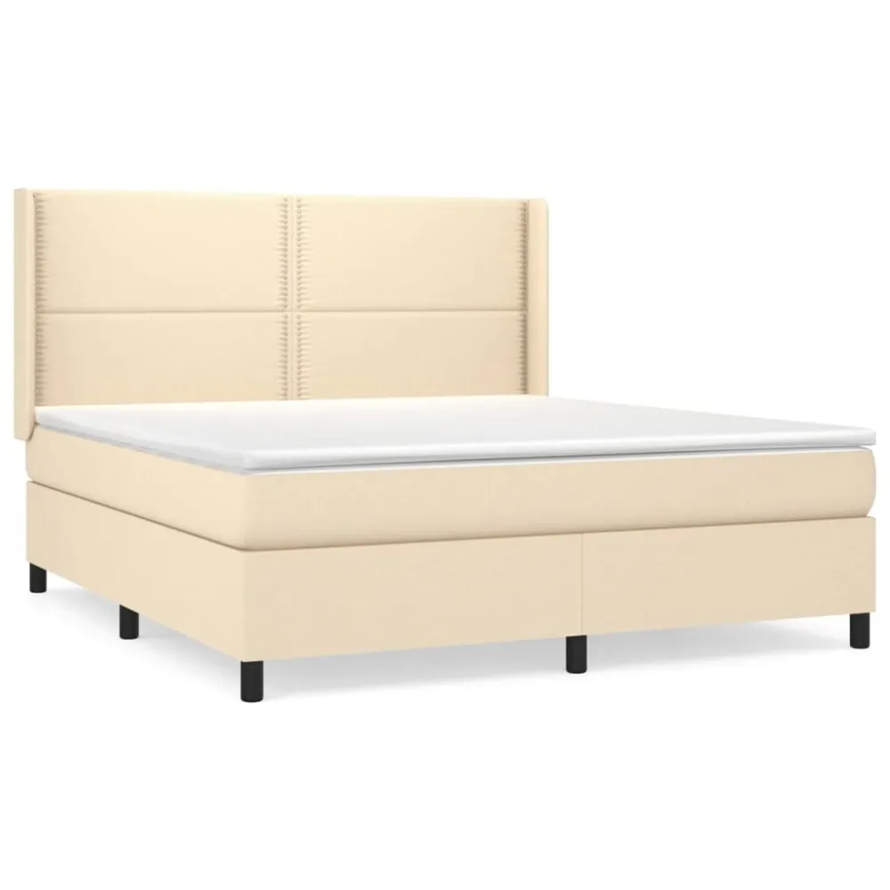 Cama com molasemcolchão 180x200 cm tecido cor creme para Noites Frias
