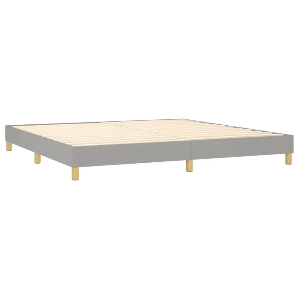 Cama com molasemcolchão 200x200 cm tecido cinza-claro | Envio Rápido