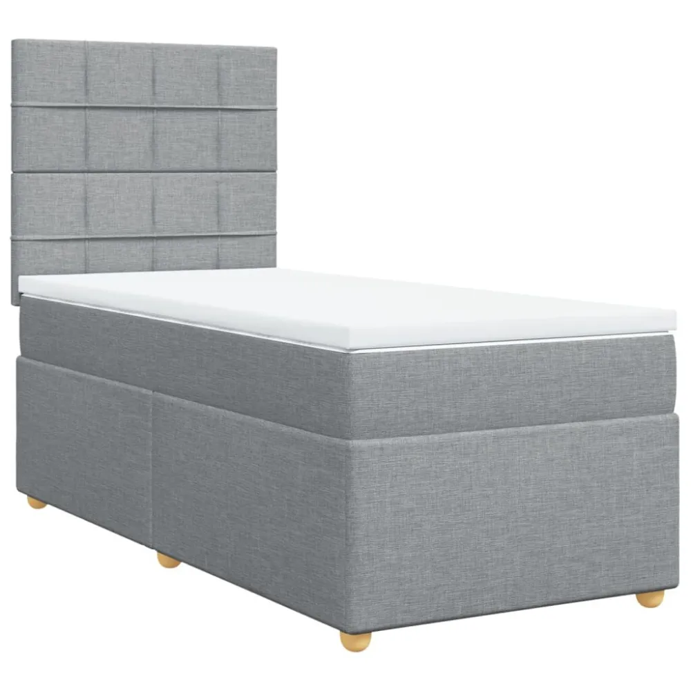Cama com molasemcolchão 90x190 cm tecido cinzento-claro com Isolamento Térmico