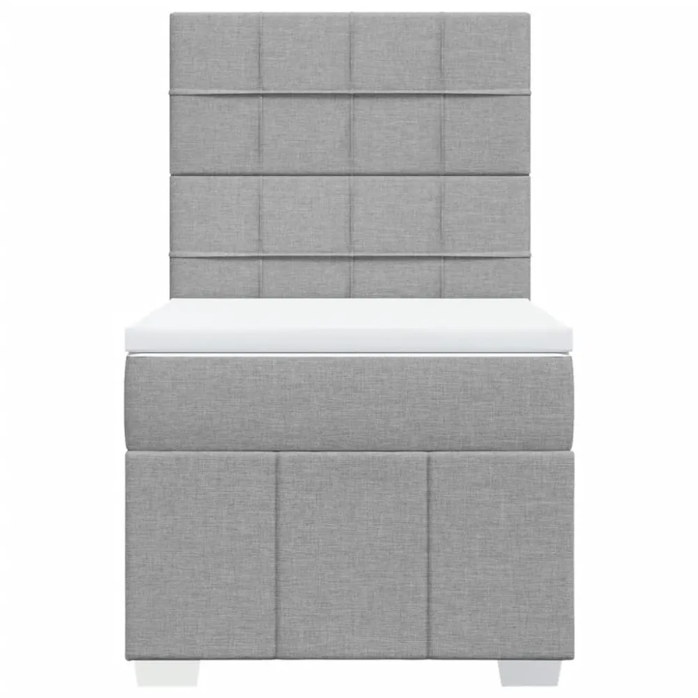 Cama com molasemcolchão 90x190 cm tecido cinzento-claro - 90% Pluma