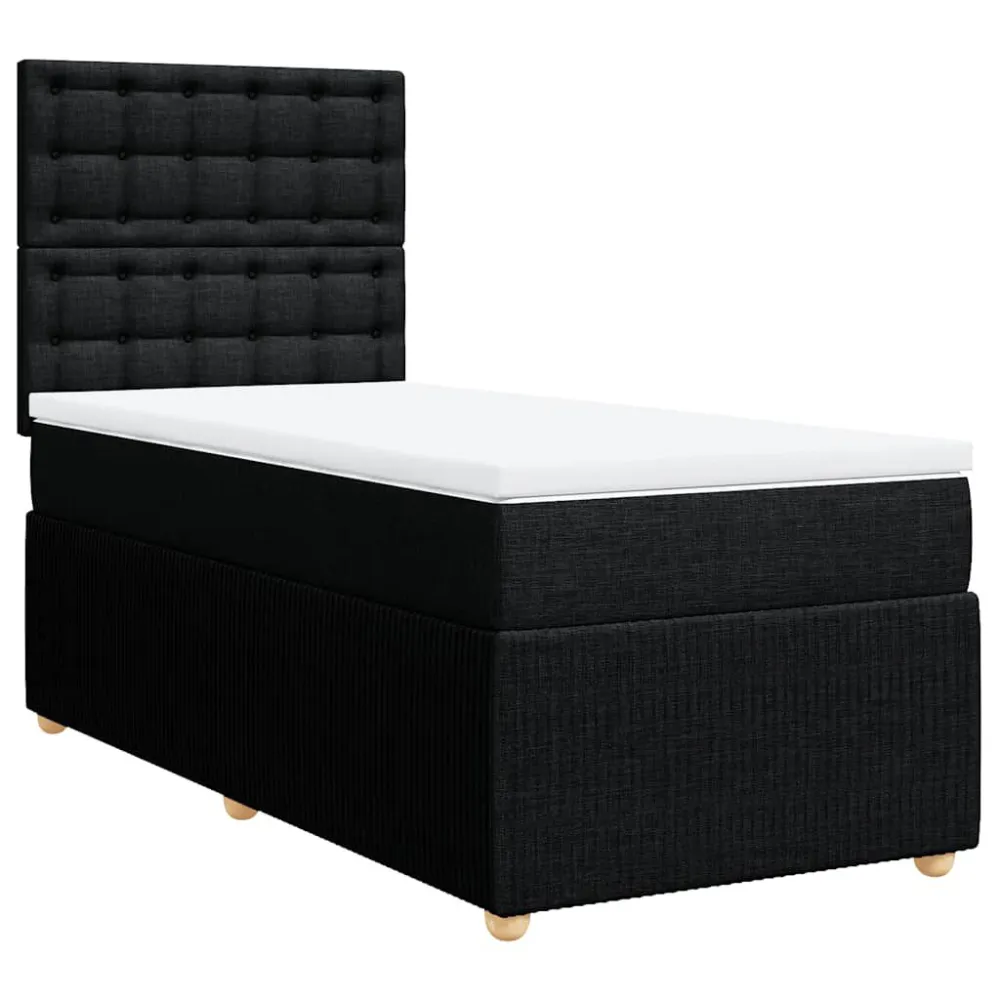 Cama com molasemcolchão 90x190 cm tecido preto com Camada Extra
