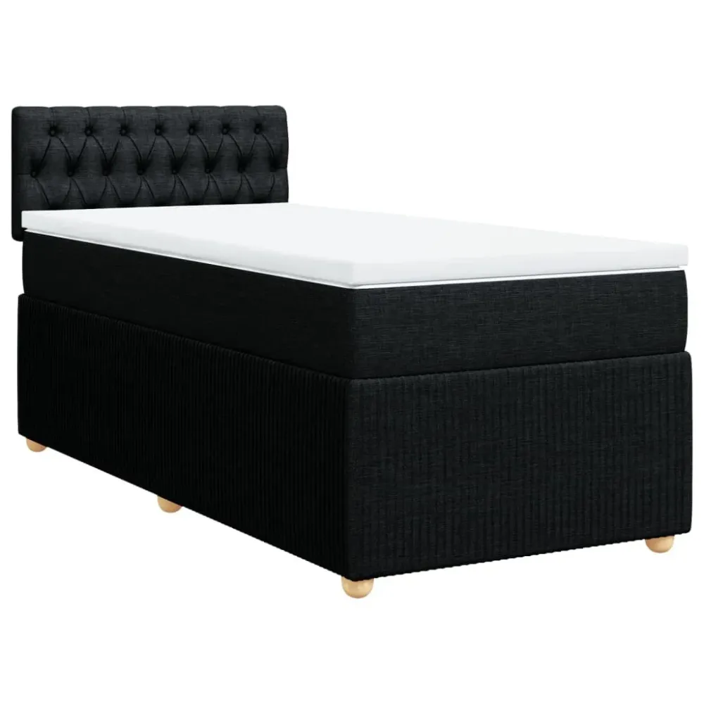 Cama com molasemcolchão 90x190 cm tecido preto com Camada Extra