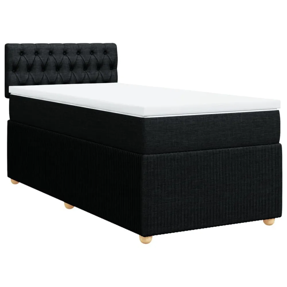 Cama com molasemcolchão 90x190 cm tecido preto com Camada Extra