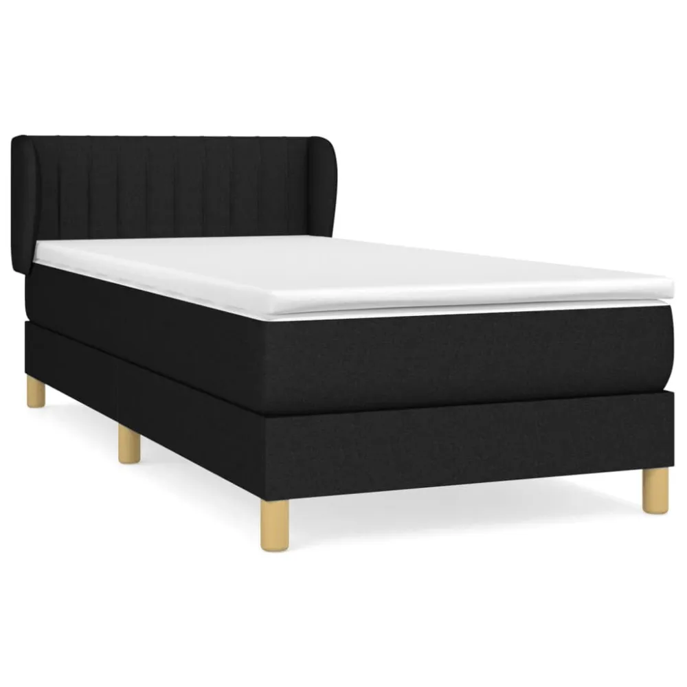 Cama com molasemcolchão 90x190 cm tecido preto - 90% Pluma