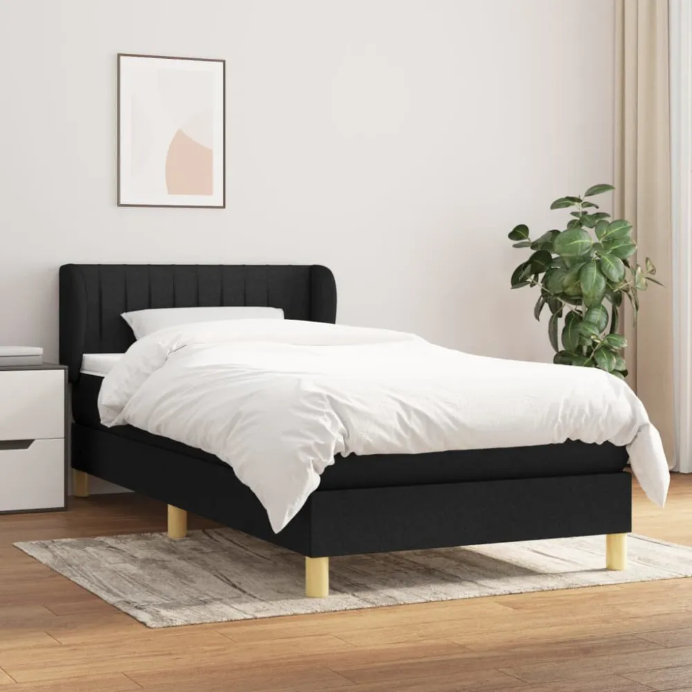 Cama com molasemcolchão 90x190 cm tecido preto - 90% Pluma