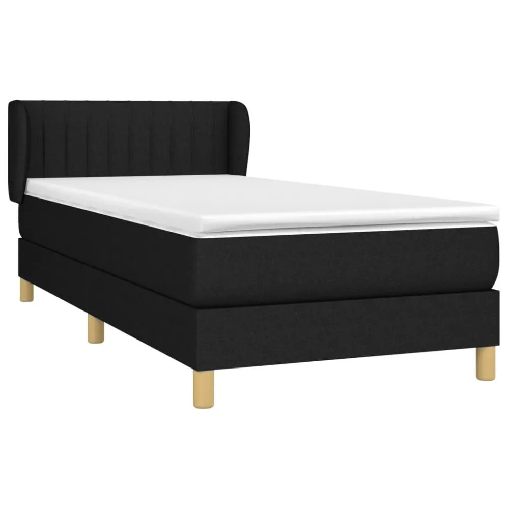 Cama com molasemcolchão 90x190 cm tecido preto - 90% Pluma
