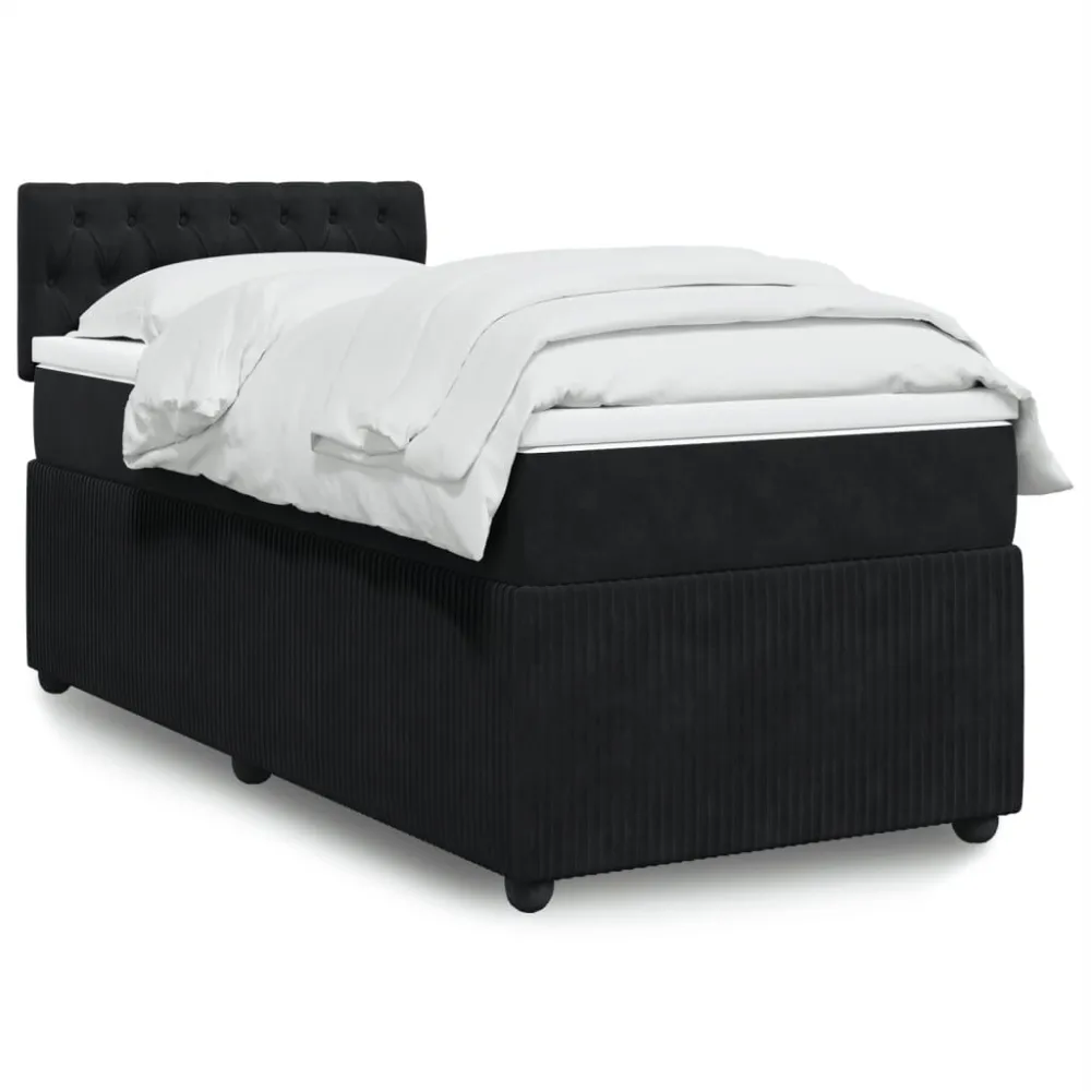 Cama com molasemcolchão 90x190 cm veludo preto para Natal