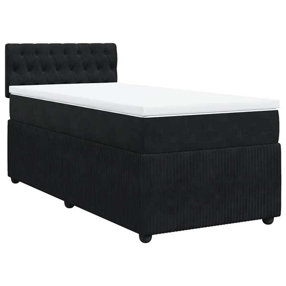 Cama com molasemcolchão 90x190 cm veludo preto para Natal