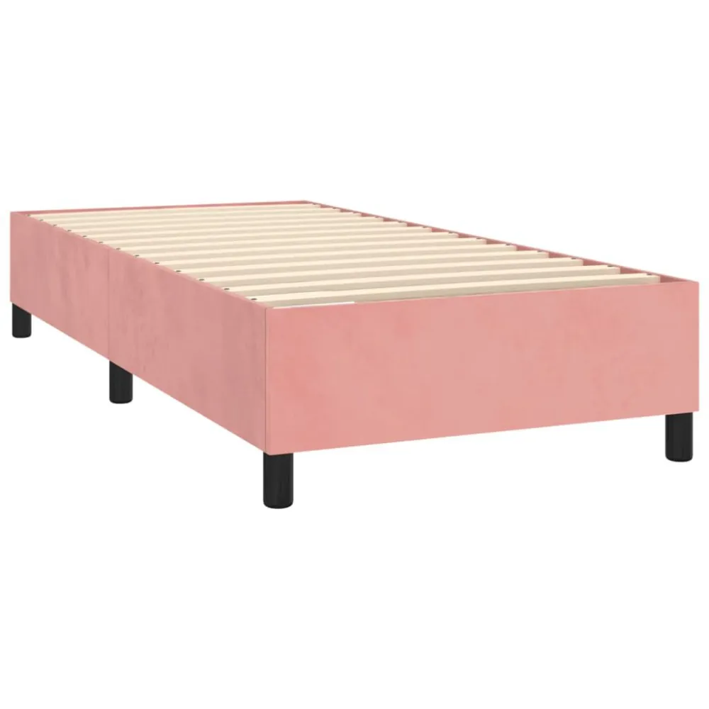 Cama com molasemcolchão 90x190 cm veludo rosa - 90% Pluma