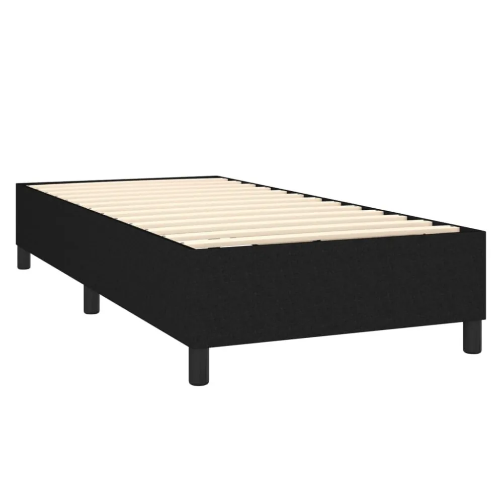 Cama com molasemcolchão 90x200 cm tecido preto para Noites Frias