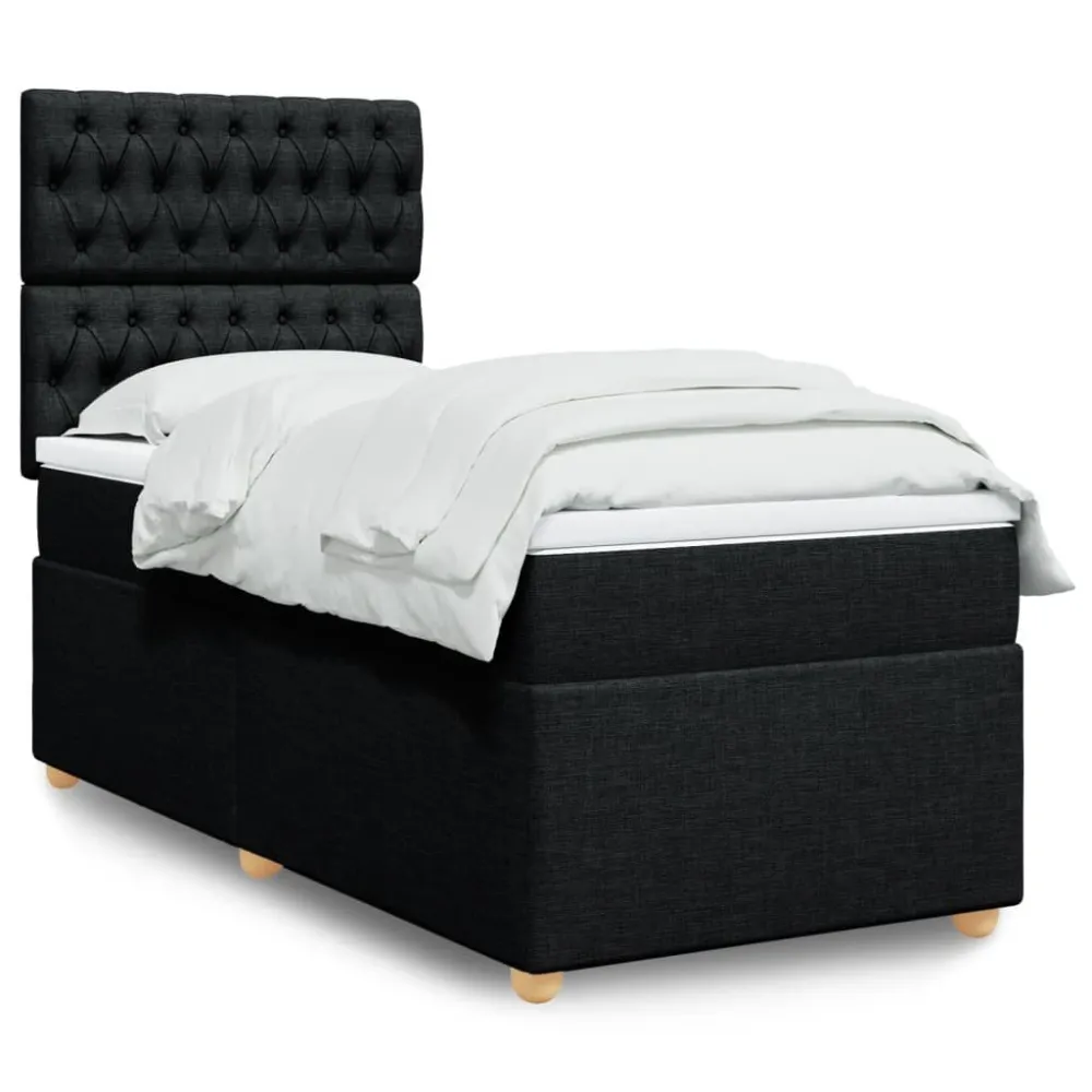 Cama com molasemcolchão 90x200 cm tecido preto from Portugal