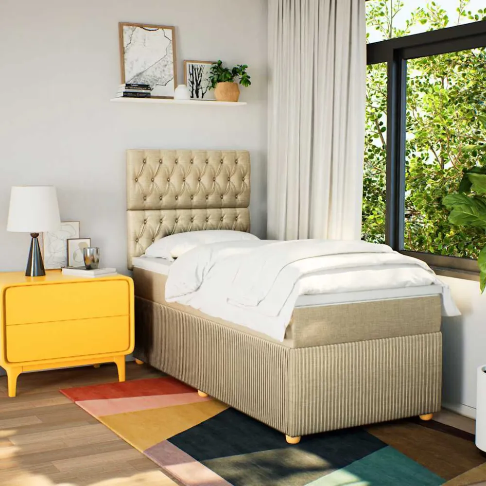 Colcha Acolchoada de Pluma Cama com molasemcolchão 90x190 cm tecido cor creme