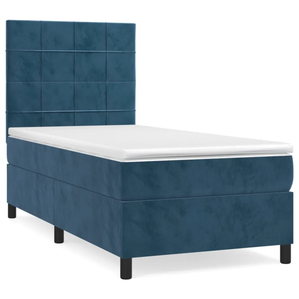 Colcha de Inverno de Pluma Cama com molasemcolchão 90x190 cm veludo azul-escuro