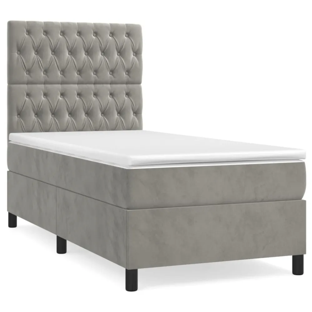 Edredão de Pluma Branca Cama com molasemcolchão 100x200 cm veludo cinza-claro