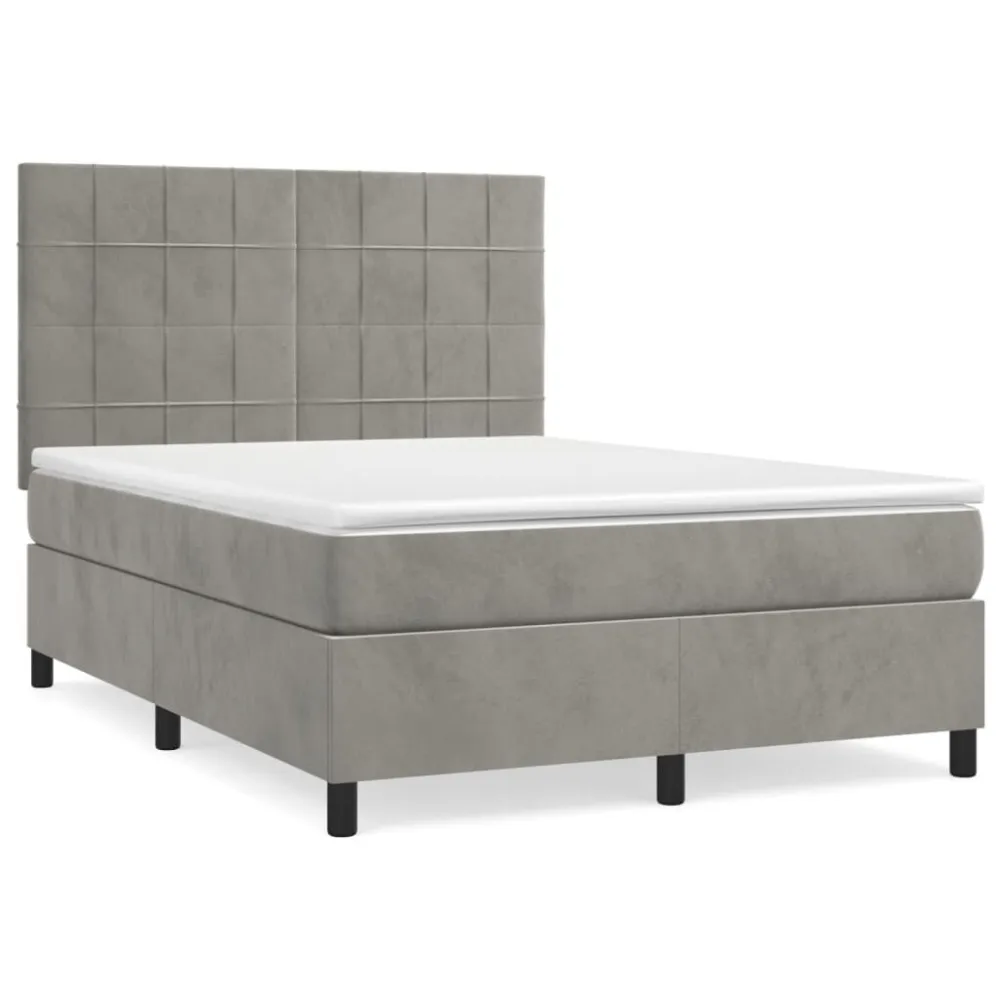 Edredão de Pluma de Ganso Cama com molasemcolchão 140x200 cm veludo cinzento-claro